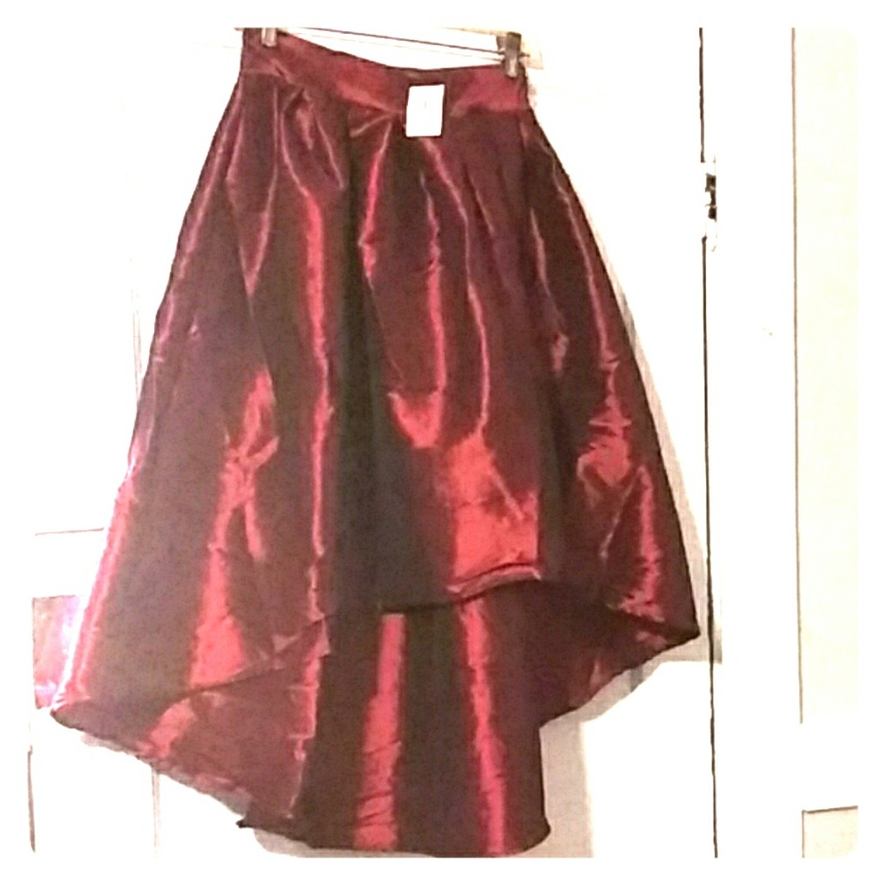 Satin skirt high low